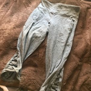 Grey cotton workout leggings